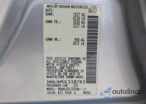 2018 Nissan Altima 2.5 S z USA, uszkodzony, nr VIN 1N4AL3AP6JC118763